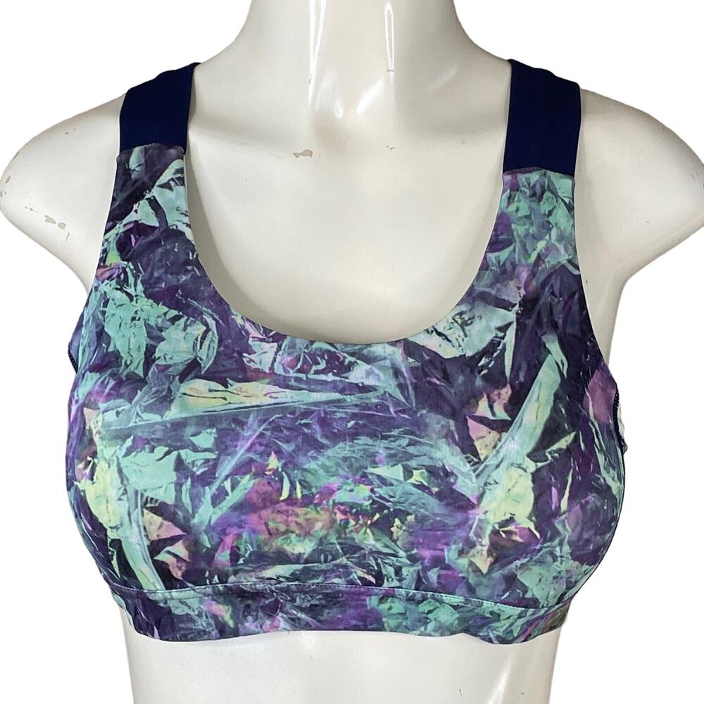 Lululemon All Sports Bra Crossback Adjustable Iridescent Multi Deep Navy SZ 6